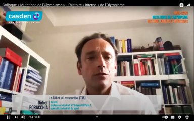 Le CIO et la lex sportiva (TAS) par Didier Poracchia