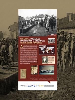 Affiche Exposition Présences maghrébines et orientales dans l’armée française au Palais de la Porte Dorée