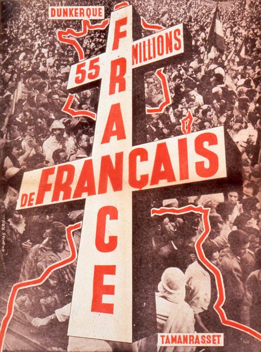 « Dunkerque -Tamanrasset. France 55 millions de Français », affiche signée Charles Rau, 1958.