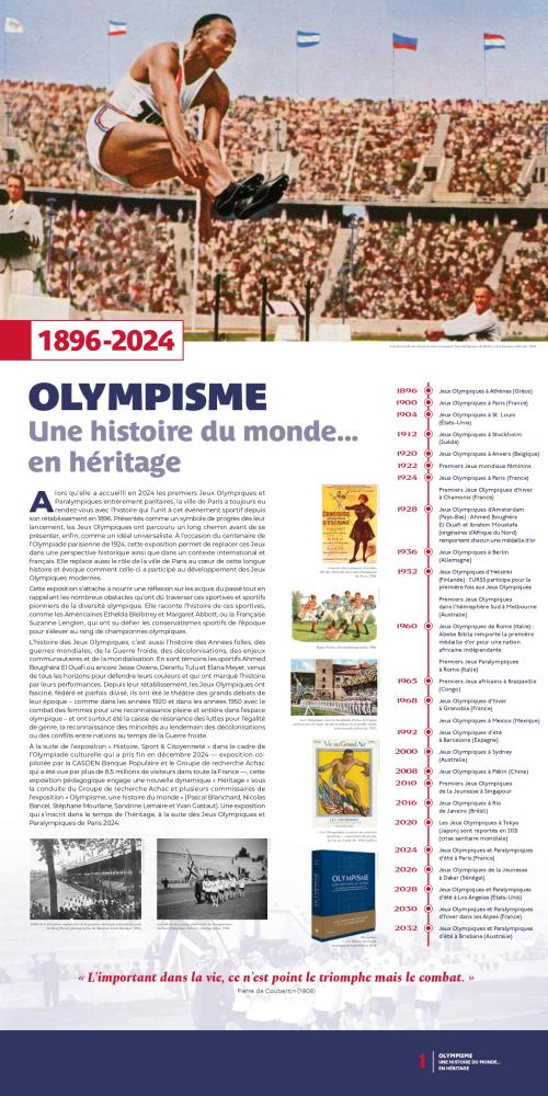 Exposition OLYMPISME. Une histoire du monde... en héritage, 