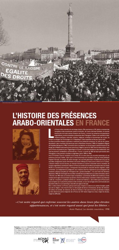 Exposition Histoire des présences arabo-orientales en France, 16 panneaux (200x100 cm)